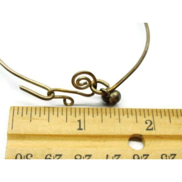 Jingle Bell Ring Hooked Thin Bangle Sterling Silver 925 Charm Vintage Bracelet - Picture 6 of 12